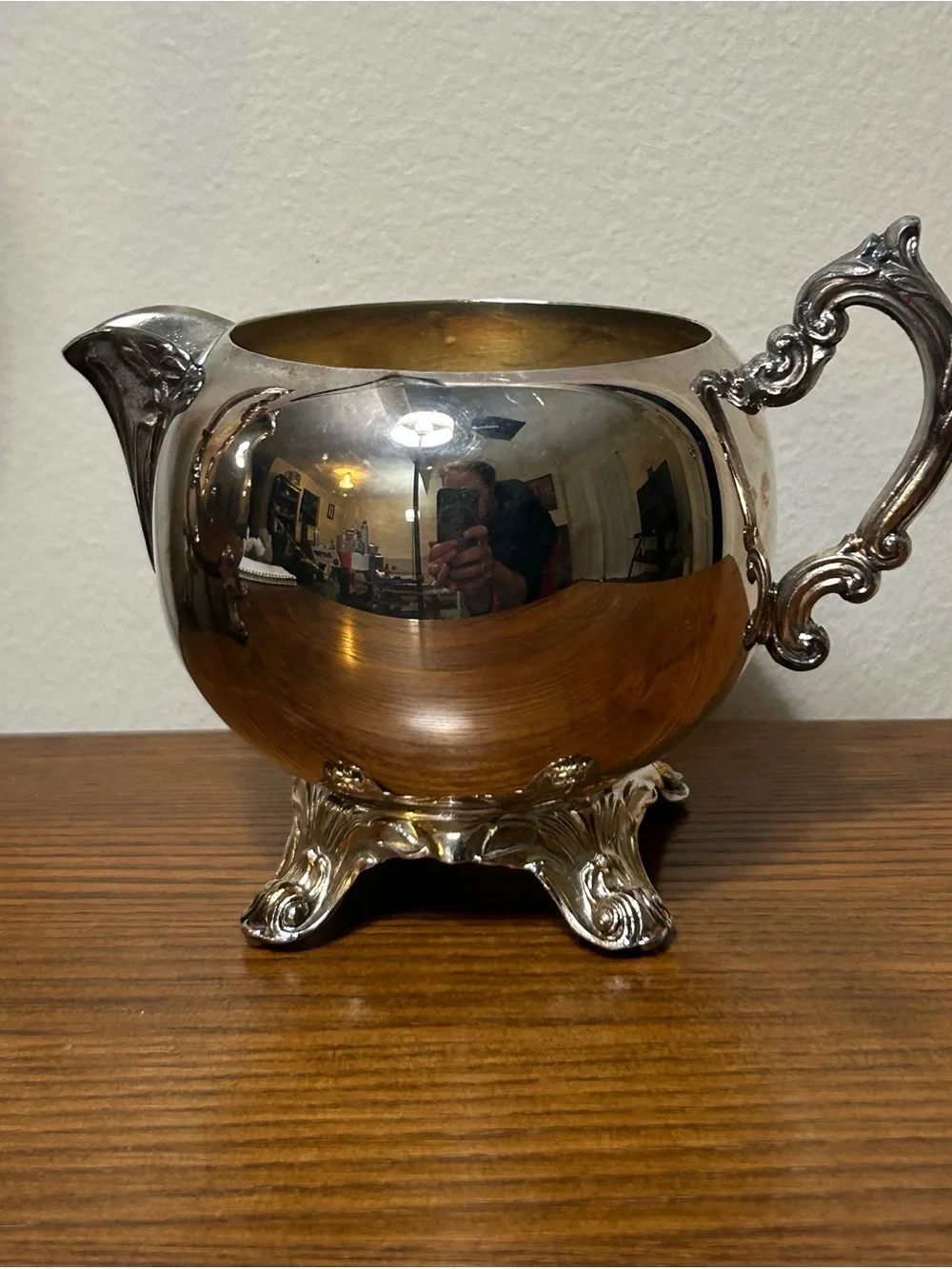 F.B. Rogers Vintage Silver Ornate Tea Pot and Creamer Set
